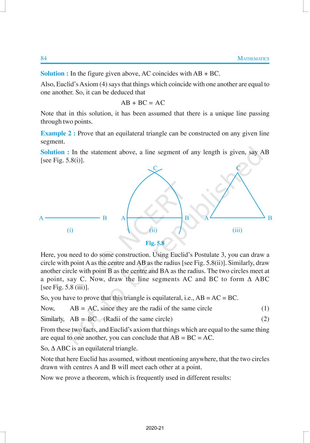 Introduction to euclids geometry ncert book of class 9 mathematics